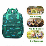 KingCheer Cute Preschool Backpack Toddler School Book Bag for Girls Boys Kids Kindergarten Nursery Travel Bag with Chest Strap(12inch, Green Dinosaur)