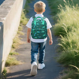 KingCheer Cute Preschool Backpack Toddler School Book Bag for Girls Boys Kids Kindergarten Nursery Travel Bag with Chest Strap(12inch, Green Dinosaur)