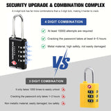 Kinghardcase 2 Pack TSA Approved Gun Locks, 4 Digit Combination Locks for Gun Case, Ammo Box, Rifle Bag, Luggage, Durable Resettable Locks with Locking Hook, Zinc Alloy, Travel Security