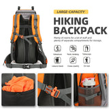 King'sGuard 60L Hiking Backpack for Men and Women Lightweight Camping Hiking Backpack with Rain Cover Large Waterproof Travel Backpack Backpacking Pack (Orange)