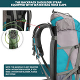 King'sGuard 70L Hiking Backpack with Rain Cover Lightweight Waterproof Travel Camping Backpack Large Backpacking Pack for Men and Women (Lake Blue)