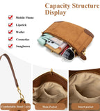 KingTo Shoulder Bag for Women Small Hobo Purse with Metal Pendant Embellished Retro Handbag Satchel (Brown)