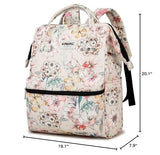 Kinmac Wide Open Style Laptop Backpack for Laptop Up to 15.6 Inch Men Women Travel Outdoor Backpack (Floral)