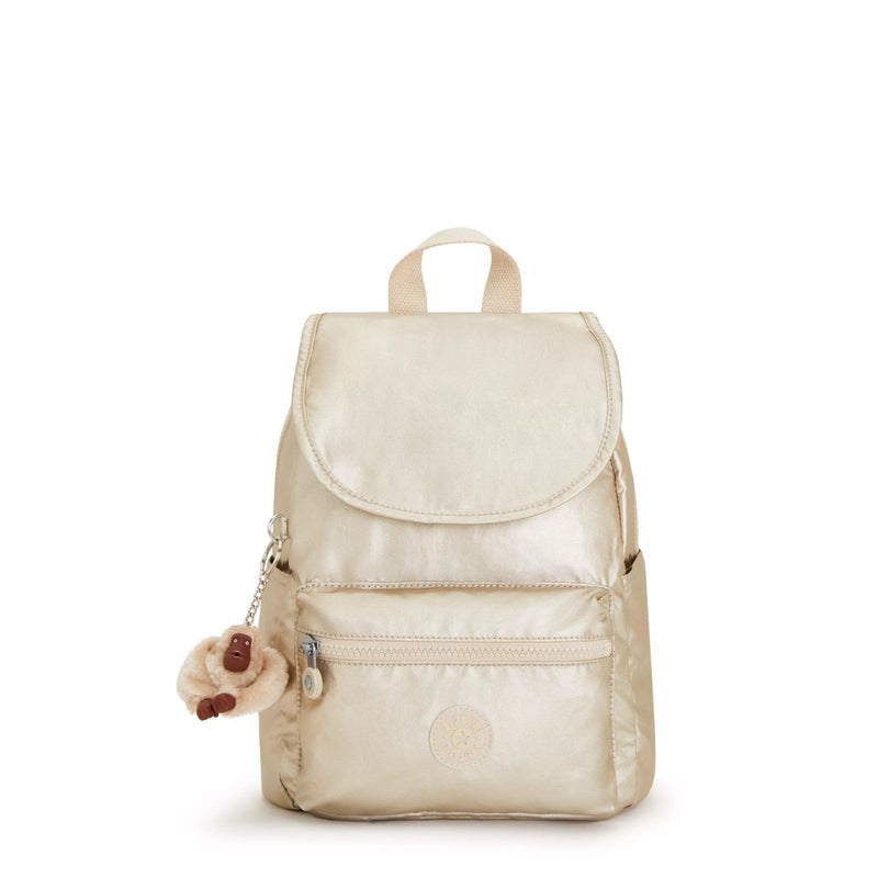 Kipling Ezra Small Metallic Backpack Starry Gold Metallic