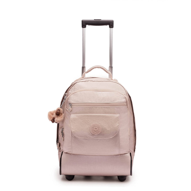 Kipling Sanaa Large Metallic Rolling Backpack Quartz Metallic