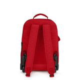 Kipling Sanaa Large Rolling, Adjustable, Padded Backpack Straps, Zip Closure, Cherry Tonal, One Size,WL4759