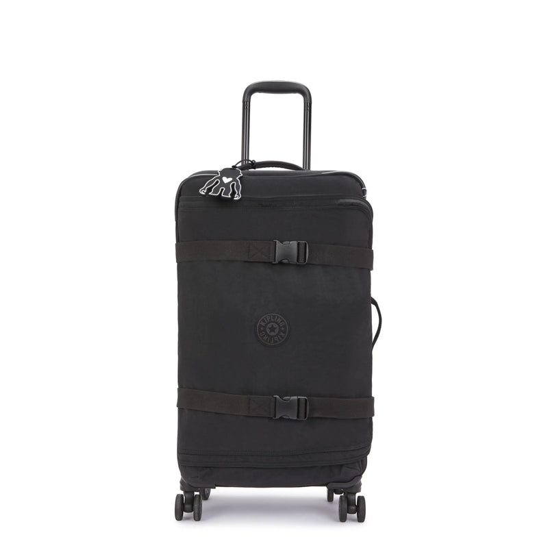 Kipling Spontaneous Softside Spinner Wheel Luggage, Integrated TSA Accepted Lock, Black Noir, Checked - Medium 26,KI6918
