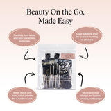 Kitsch 11 PCS Travel Bottles for Toiletries – Travel Essentials Kit for Shampoo, Conditioner, Lotion & More - TSA Approved Travel Bottles, Leak - Proof Refillable Travel Size Containers - Black & Ivory