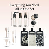 Kitsch 11 PCS Travel Bottles for Toiletries – Travel Essentials Kit for Shampoo, Conditioner, Lotion & More - TSA Approved Travel Bottles, Leak - Proof Refillable Travel Size Containers - Black & Ivory