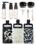 Kitsch 11 PCS Travel Bottles for Toiletries – Travel Essentials Kit for Shampoo, Conditioner, Lotion & More - TSA Approved Travel Bottles, Leak - Proof Refillable Travel Size Containers - Black & Ivory