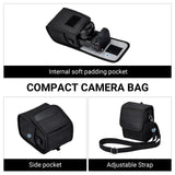 KIWIFOTOS Travel Camera Bag with Strap Camera Carrying Case for Fuji X - E5 X100VI X100V X100F GFX100RF Sony RX1R III A6700 A6600 A6100 CANON G1X Mark III Compact Camera