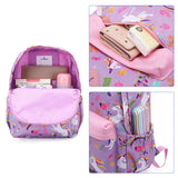 KK CRAFTS Preschool Backpack Kindergarten Little Kids Toddler Elementary School Backpacks for Boys and Girls with Chest Strap(15Inch, Purple Unicorn)