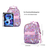KK CRAFTS Preschool Backpack Kindergarten Little Kids Toddler Elementary School Backpacks for Boys and Girls with Chest Strap(15Inch, Purple Unicorn)
