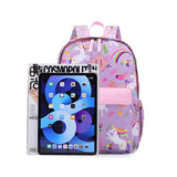 KK CRAFTS Preschool Backpack Kindergarten Little Kids Toddler Elementary School Backpacks for Boys and Girls with Chest Strap(15Inch, Purple Unicorn)