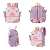 KK CRAFTS Preschool Toddler Backpack with Leash, 3D Cute Cartoon Neoprene Animal Schoolbag for Kids Boys Girls(Baby Unicorn)