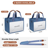 KKXIU Canvas Tote Bag for Women with Zipper and Compartments Crossbody Large Bible Messenger Purse Bag With Pockets - Blue