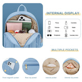 KKXIU Girls Small Backpack Purse Vegan Leather Quilted Mini Daypack for Women Trendy Bookbag (White)