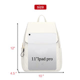 KKXIU Quilted Trendy Leather Backpack Purse for Women and Ladies Shoulder Travel Daypacks Bags (White)