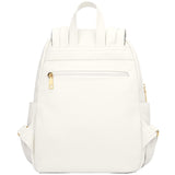 KKXIU Trendy Leather Backpack Purse for Women and Ladies Shoulder Travel Daypacks Bags (A - White)