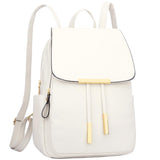 KKXIU Trendy Leather Backpack Purse for Women and Ladies Shoulder Travel Daypacks Bags (A - White)
