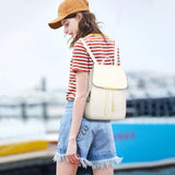 KKXIU Trendy Leather Backpack Purse for Women and Ladies Shoulder Travel Daypacks Bags (A - White)