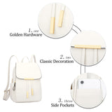 KKXIU Trendy Leather Backpack Purse for Women and Ladies Shoulder Travel Daypacks Bags (A - White)
