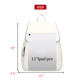 KKXIU Trendy Leather Backpack Purse for Women and Ladies Shoulder Travel Daypacks Bags (A - White)