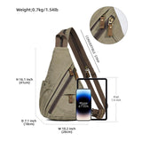 KL928 Canvas Sling Bag - Small Crossbody Backpack Shoulder Casual Daypack Rucksack for Men Women(Large Version,Olive Green)