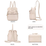 KL928 Girls Bowknot Polka Dot Cute Mini Backpack Small Daypacks Convertible Shoulder Bag Purse for Women (Khaki)
