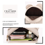 KL928 Girls Bowknot Polka Dot Cute Mini Backpack Small Daypacks Convertible Shoulder Bag Purse for Women (Khaki)