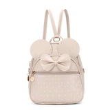 KL928 Girls Bowknot Polka Dot Cute Mini Backpack Small Daypacks Convertible Shoulder Bag Purse for Women (Khaki)
