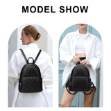 KL928 Quilted Mini Backpack for Women, PU Leather Backpack Purse Designer Satchel Bag, Small Casual Daypack for Ladies