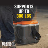 Klein Tools 55600 Work Cooler, 17 - Quart Lunch Box Holds 18 Cans, Keeps Cool 30 Hours, Seats 300 Lb, Tradesman Pro Tough Box