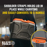 Klein Tools 55600 Work Cooler, 17 - Quart Lunch Box Holds 18 Cans, Keeps Cool 30 Hours, Seats 300 Lb, Tradesman Pro Tough Box
