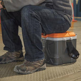 Klein Tools 55600 Work Cooler, 17 - Quart Lunch Box Holds 18 Cans, Keeps Cool 30 Hours, Seats 300 Lb, Tradesman Pro Tough Box