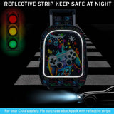 KLFVB Rolling Backpack for Boys, 3PCS Kids Roller Bookbag with Lunch Bag, Wheeled School Bag for Children - Game Console