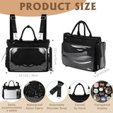 Klyyo Clyro Large Ita Backpack Shoulder Tote Bag Crossbody Handbags Kawaii Black Ita Purse with Clear PVC Insert for Pin Display Kpop Fan Anime (Pins Not Included)