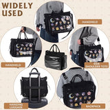 Klyyo Clyro Large Ita Backpack Shoulder Tote Bag Crossbody Handbags Kawaii Black Ita Purse with Clear PVC Insert for Pin Display Kpop Fan Anime (Pins Not Included)