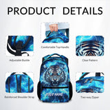 KNOWPHST School Backpack for Boys - Personalized Cool Tiger Bookbag for Teens Kids - 17 Inch Backpacks for Primary Middle College