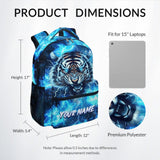KNOWPHST School Backpack for Boys - Personalized Cool Tiger Bookbag for Teens Kids - 17 Inch Backpacks for Primary Middle College