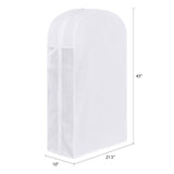 Kntiwiwo 43" Premium Cotton Garment Bag for Hanging Clothes, Breathable Suit Bags for Closet Storage with Extre Large 10" Gusseted & Clear Window, Dust Cover with Zipper for Suits, Jacket, 3 Pack