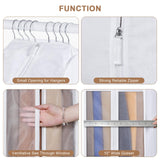Kntiwiwo 43" Premium Cotton Garment Bag for Hanging Clothes, Breathable Suit Bags for Closet Storage with Extre Large 10" Gusseted & Clear Window, Dust Cover with Zipper for Suits, Jacket, 3 Pack