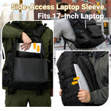 kokkoya Lightweight Tactical Backpacks with Laptop Compartment for Men 40L EDC MOLLE Military Style 17 in Computer with Cup Holder Travel Hiking Daypack