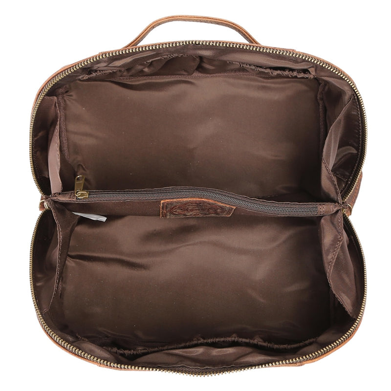 KomalC Luxury Leather Men’s Toiletry Travel Bag – Handmade Shaving Kit with Waterproof Interior, Spacious Storage & Carry Handle – leather travel Kit Bag for Men & Women