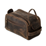 KomalC Travel Toiletry Bag – Premium Leather Dopp Kit for Men & Women with Water - Resistant Lining & Spacious Zippered Organizer