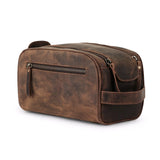 KomalC Travel Toiletry Bag – Premium Leather Dopp Kit for Men & Women with Water - Resistant Lining & Spacious Zippered Organizer
