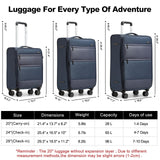 Kono 20 Inch Soft - Sided Carry - On Luggage Airline Approved 20" Spinner Wheels Lightweight Waterproof Suitcase with TSA Lock for Business Travel (Small, Navy Blue)