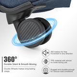 Kono 20 Inch Soft - Sided Carry - On Luggage Airline Approved 20" Spinner Wheels Lightweight Waterproof Suitcase with TSA Lock for Business Travel (Small, Navy Blue)