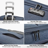 Kono 20 Inch Soft - Sided Carry - On Luggage Airline Approved 20" Spinner Wheels Lightweight Waterproof Suitcase with TSA Lock for Business Travel (Small, Navy Blue)