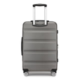 Kono 24 Inch Expandable Spinner Luggage with Wheels Hardshell Medium Checked Suitcase TSA Lock Grey